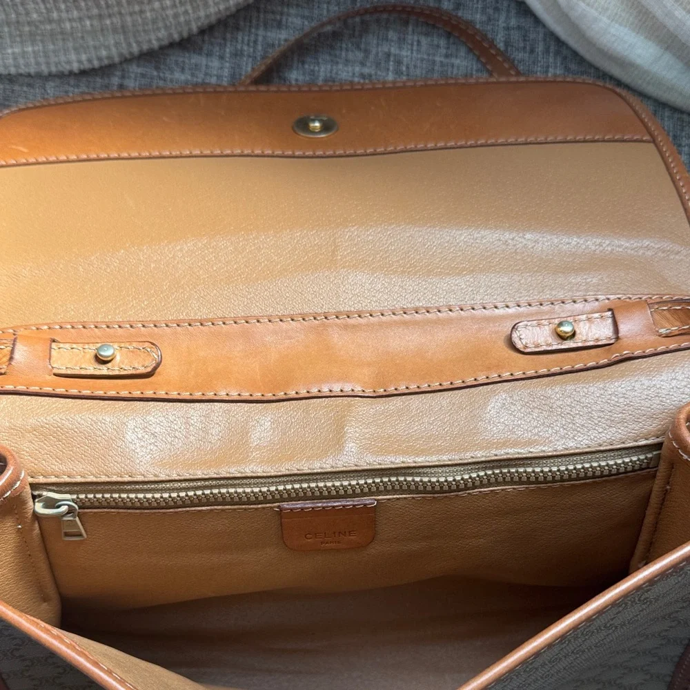 Celine Tan and Brown Patterned Crossbody Bag - Picture 13 of 16